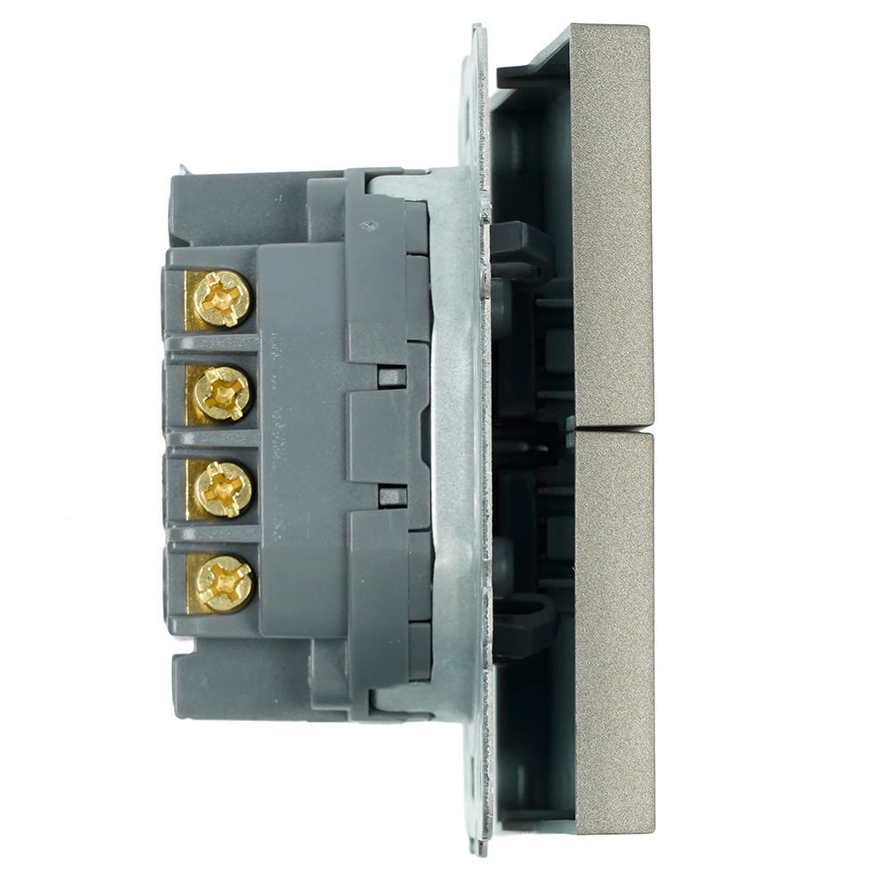 Переключатель перекрестный 2-клавишный (механизм), STEKKER, 250В, 10А, серия Эмили, RSW10-5111-09, антрацит, soft touch