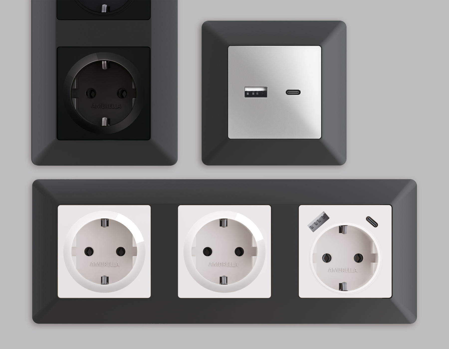 AF110801 Рамка ALFA Line (Графит Мягкое касание) 1-ая