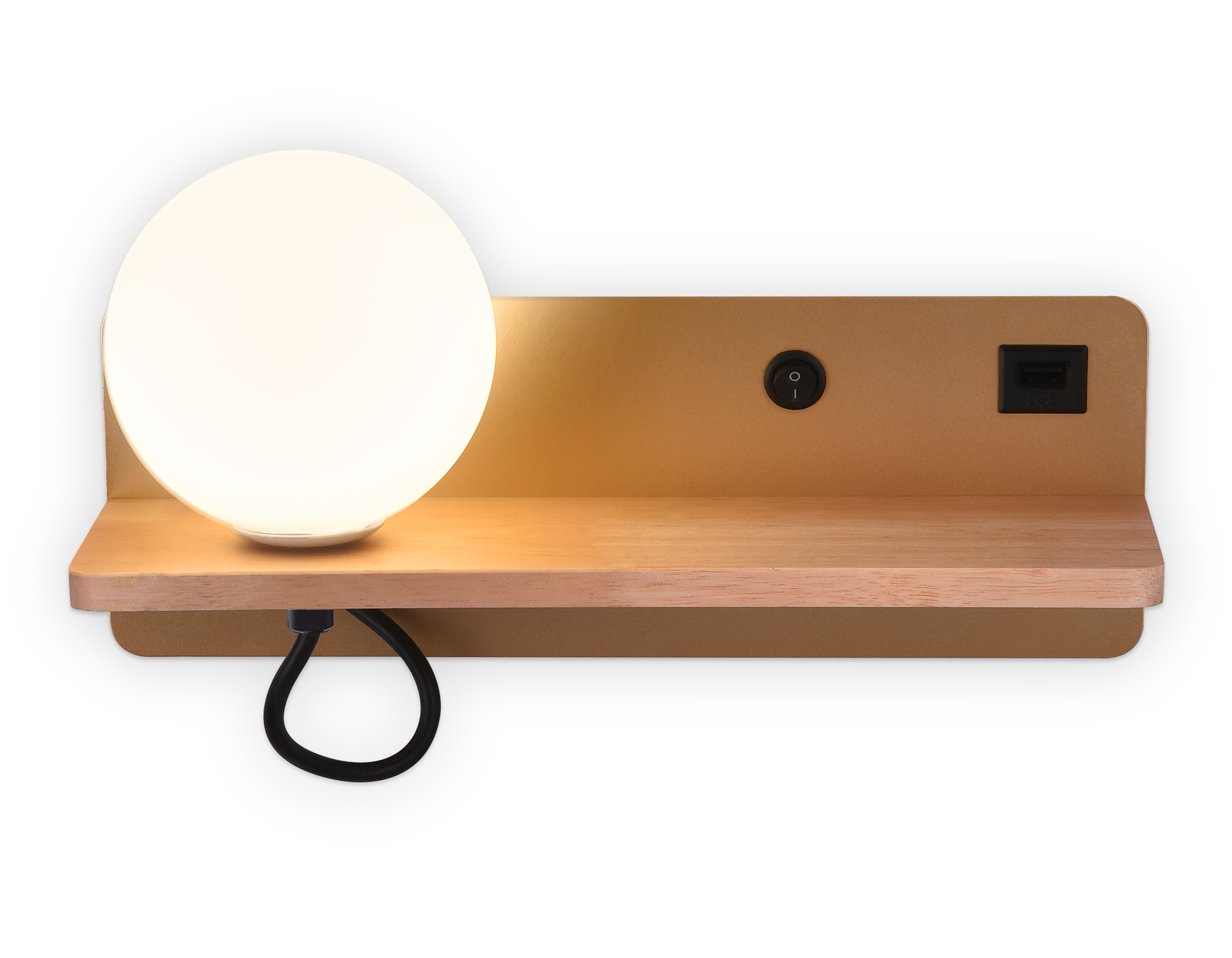 Настенный LED светильник FW520 GD/LW золото/светлое дерево G9 max 40W 280*100*125 (лампа LED G9 5W 4200K в комплекте)