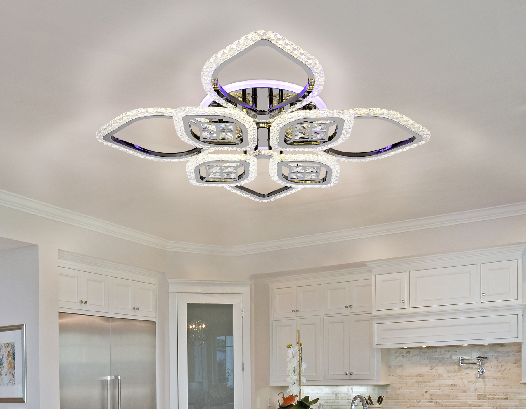 Потолочный LED светильник FA2835/4+4 DCH черный хром 3000K/4200K/6400K 118W 750*750*120 (ПДУ РАДИО 2.4G) Потолочный LED светильник FA2835/4+4 DCH черный хром 3000K/4200K/6400K 118W 750*750*120 (ПДУ РАДИО 2.4G)