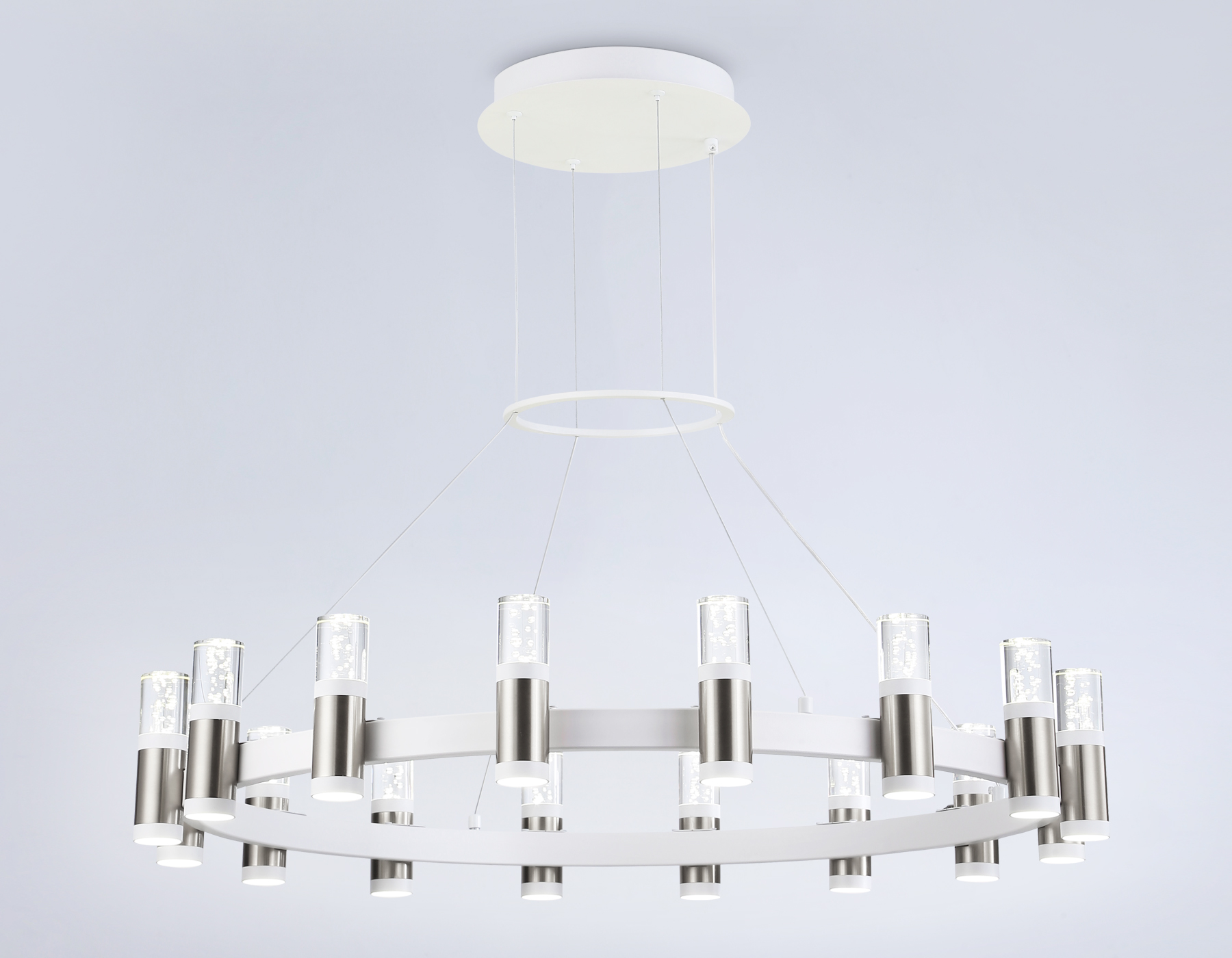 Подвесной светильник Ambrella FL6208 WH/CH белый/хром 96W 4200K D800*1200 (Без ПДУ)