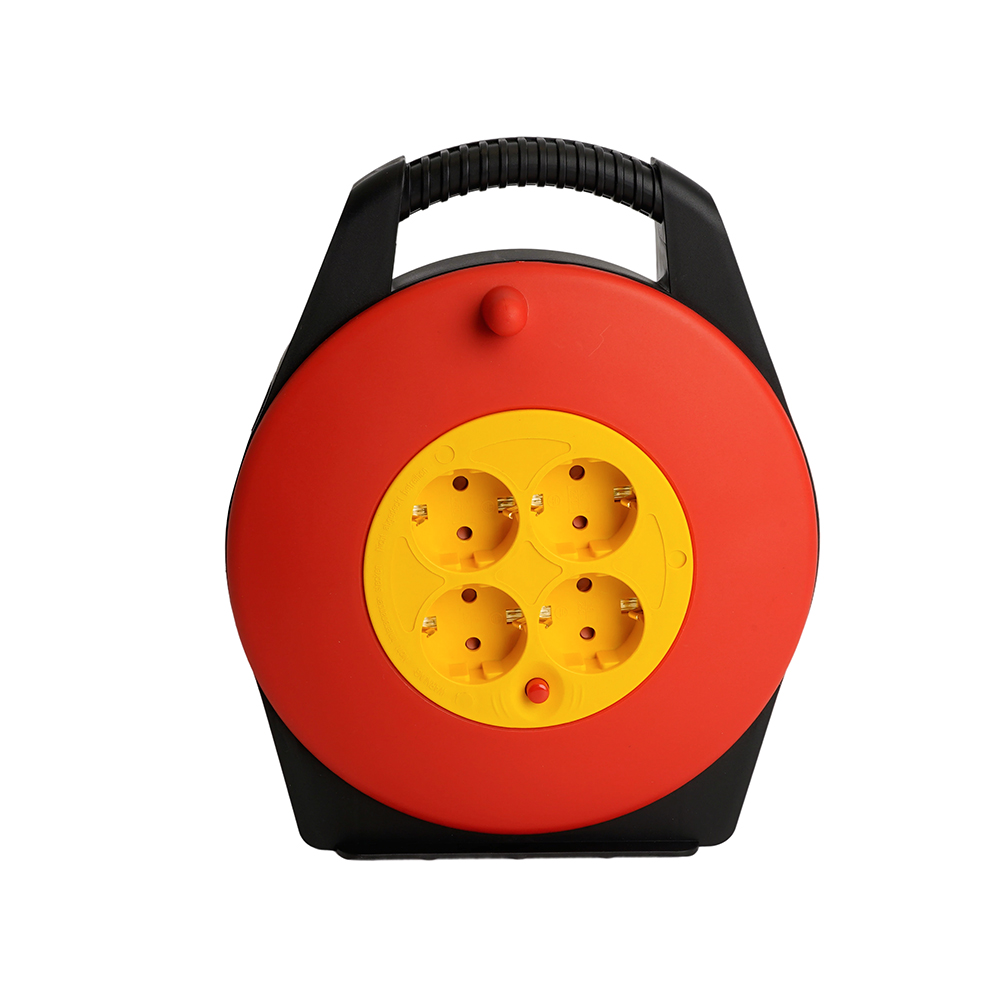 Удлинитель-рулетка с ручкой STD06-40-50 Standart 4 розетки с/з ПВС 3*1, черный, 16А, IP20, 10м