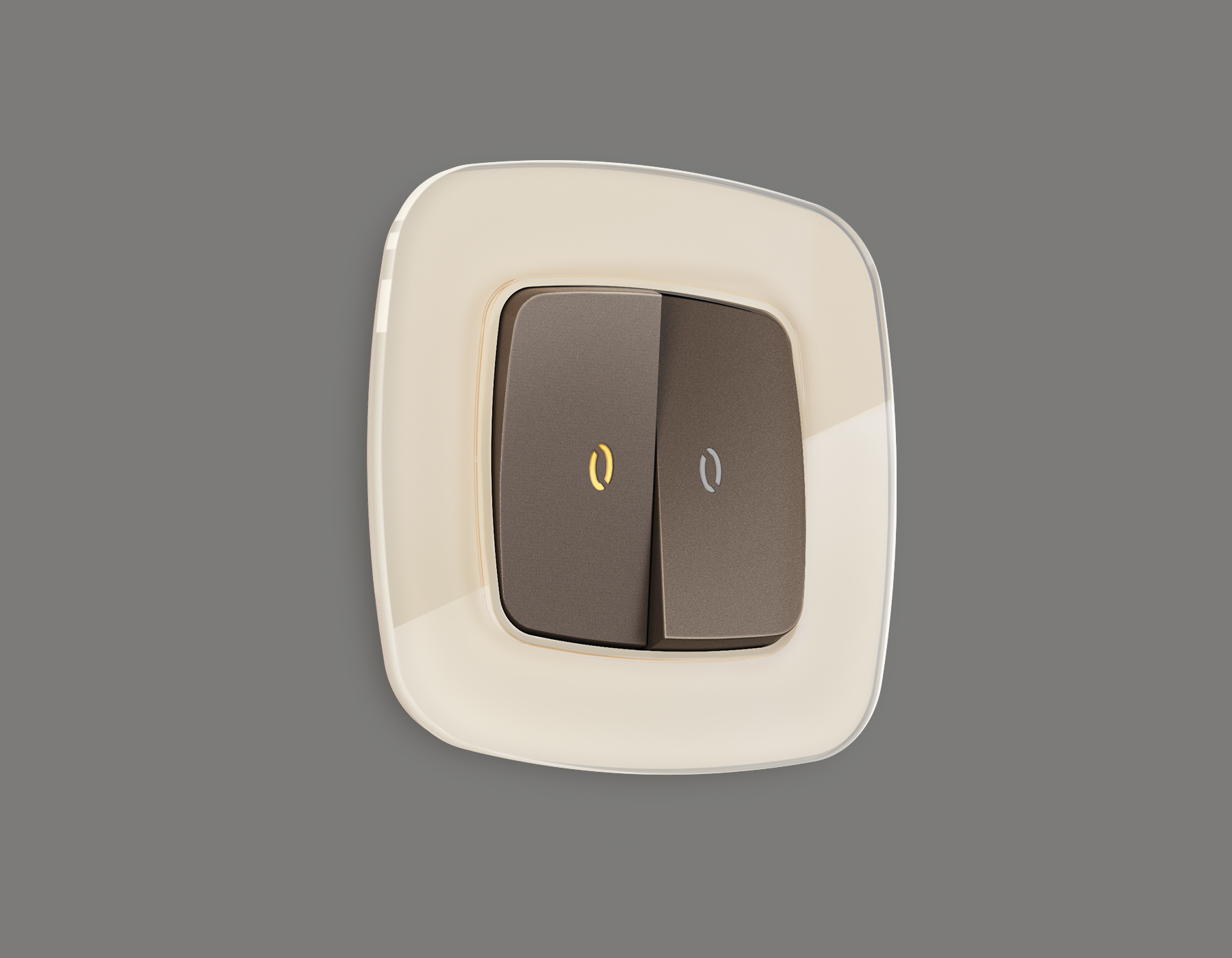 OP6340 Лицевая панель OMEGA (Темная бронза матовый) для 2-кл выключателей с подсветкой QUANT