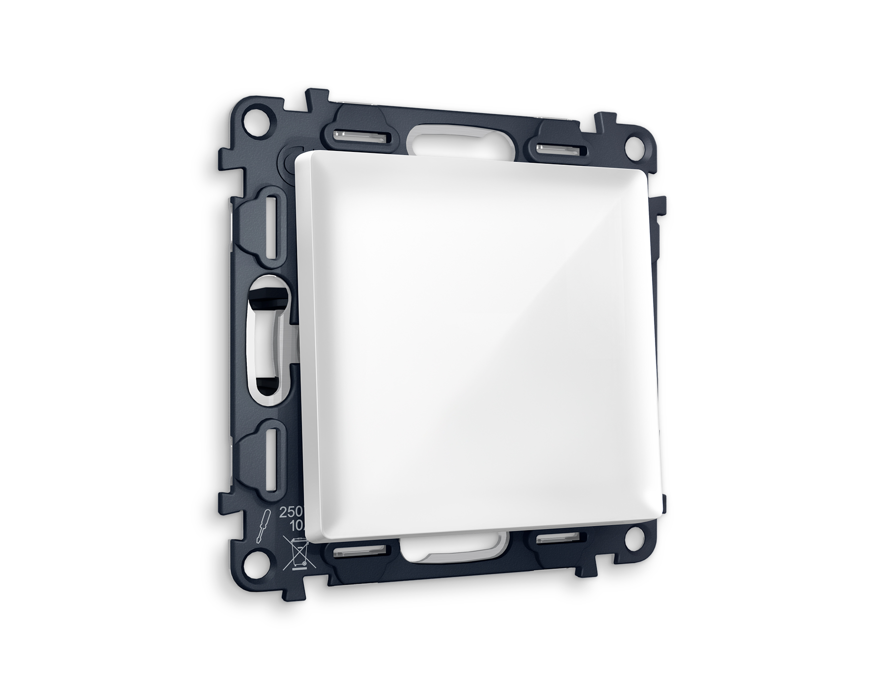 MA101010 Комплект механизма 1-кл выключателя ALFA Белый глянец QUANT (AP1010, VM101)