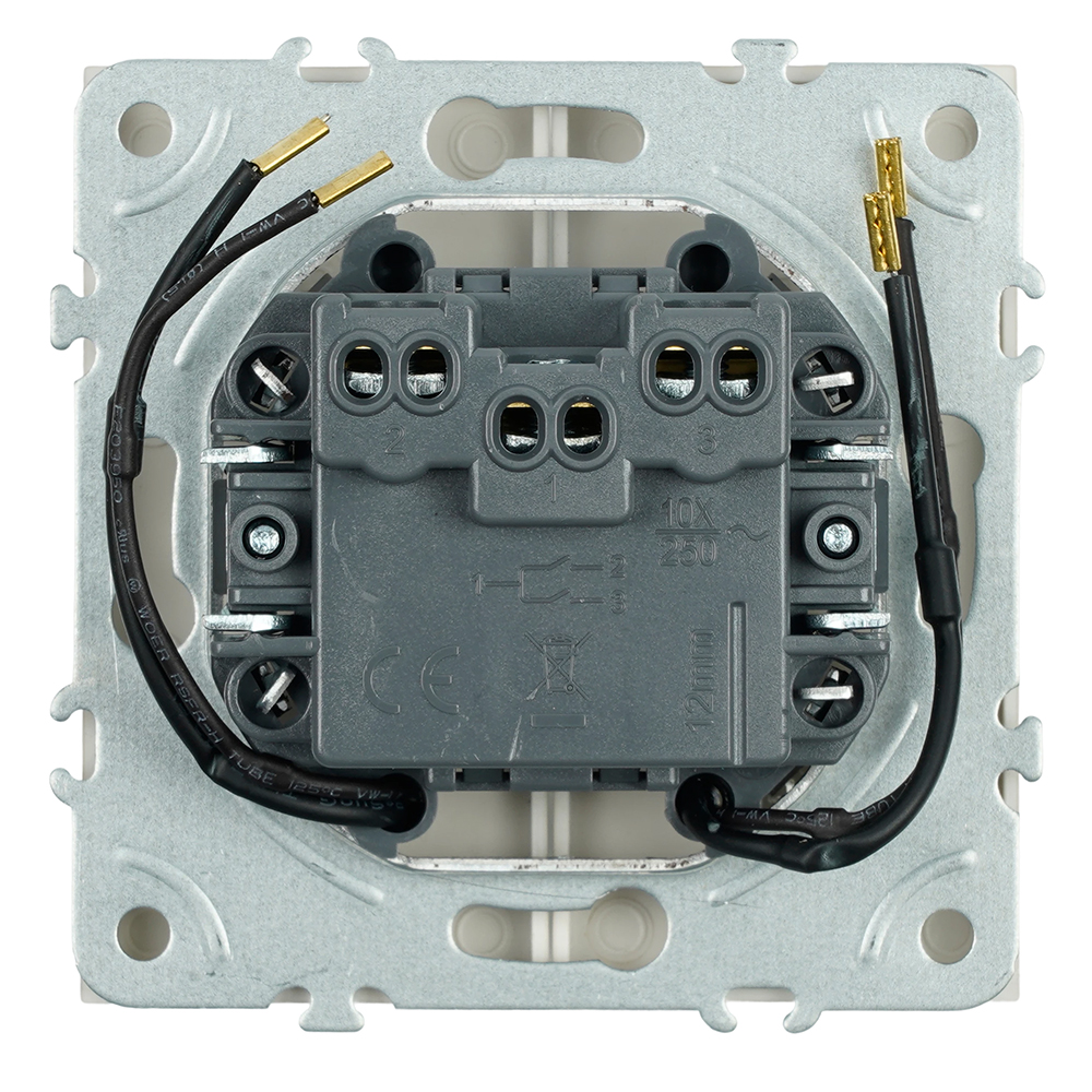 Выключатель 2-клавишный c индикатором (механизм), STEKKER, 250В, 10А, серия Эмили, RSW10-5102-08, кашемир, soft touch