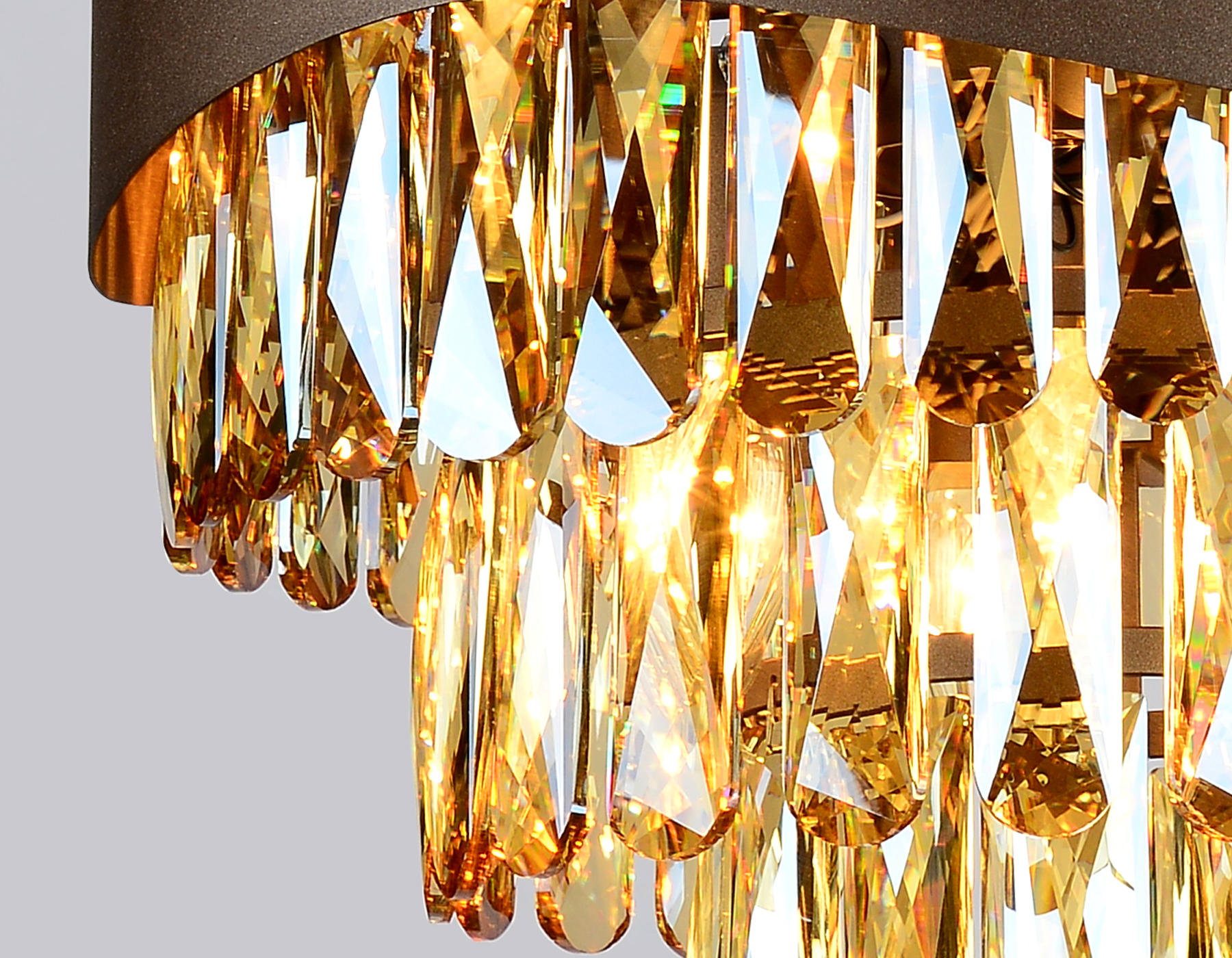 Подвесная люстра с хрусталем  Ambrella TR5081 CF/TI кофе/янтарь E14/6 max 40W