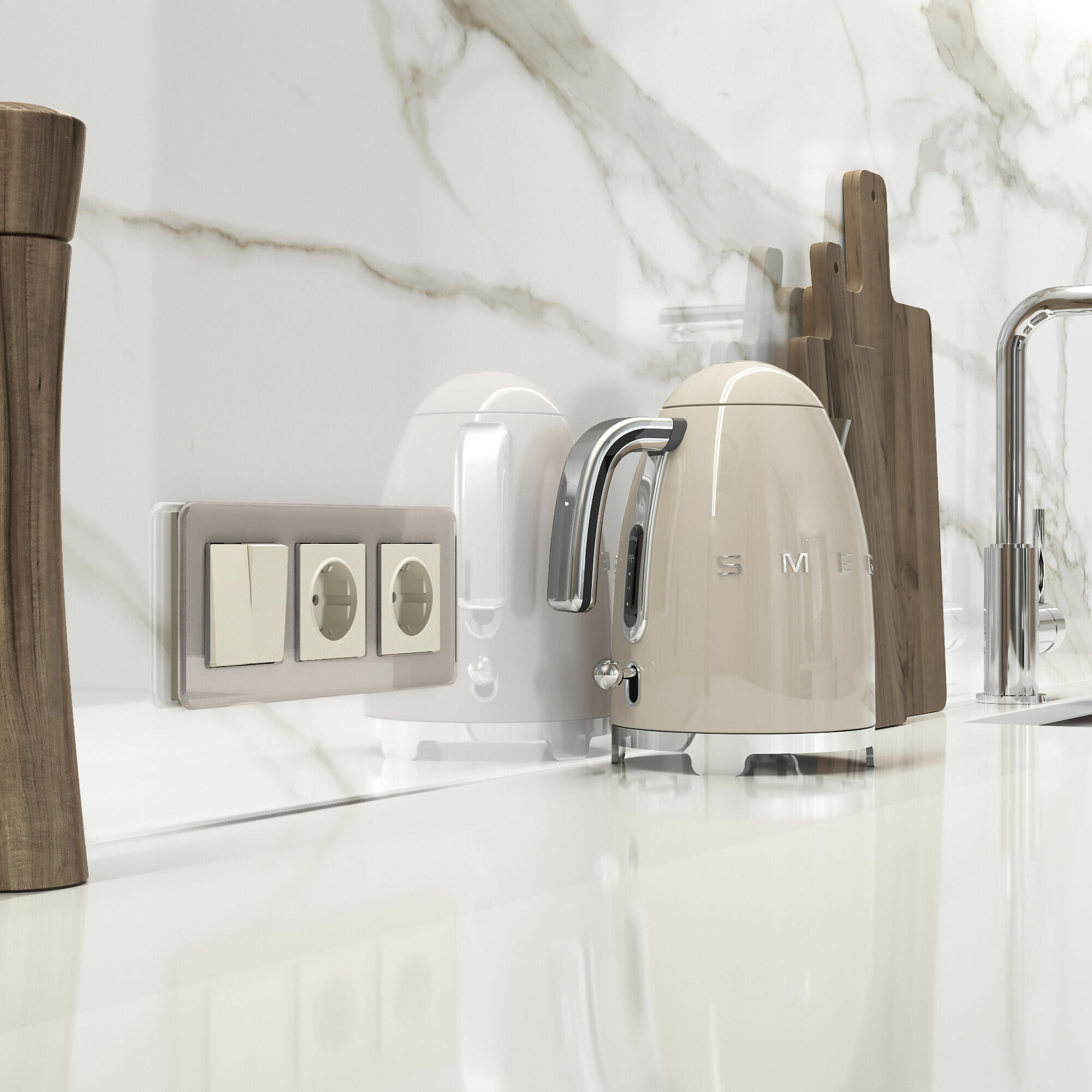 Розетка с заземлением Werkel (айвори матовый) W1171062