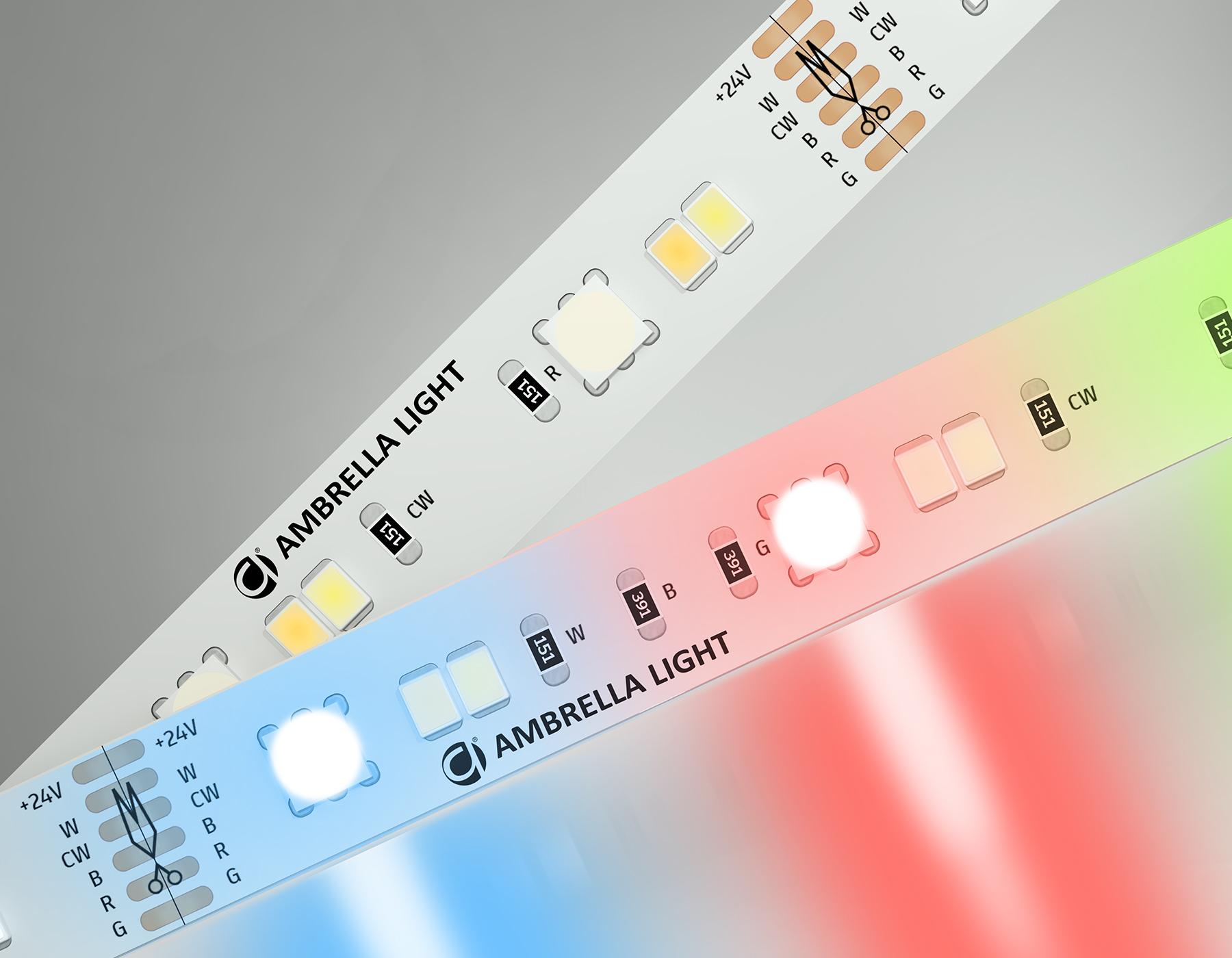 GS4501 5050+2835 90Led/ 13W m/ 24V IP20 RGB+CCT 3000-6500K/5000*12*1.87mm (6 конт.)