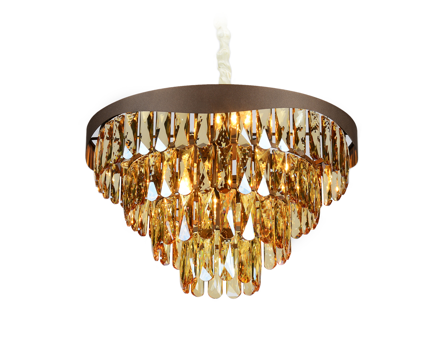 Подвесная люстра с хрусталем Ambrella TR5086 CF/TI кофе/янтарь E14/6 max 40W