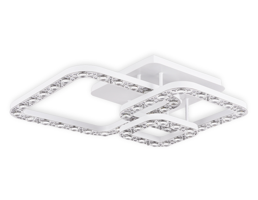 Потолочный светодиодный светильник  Ambrella с пультом FA162 WH/CH белый/хром 100W