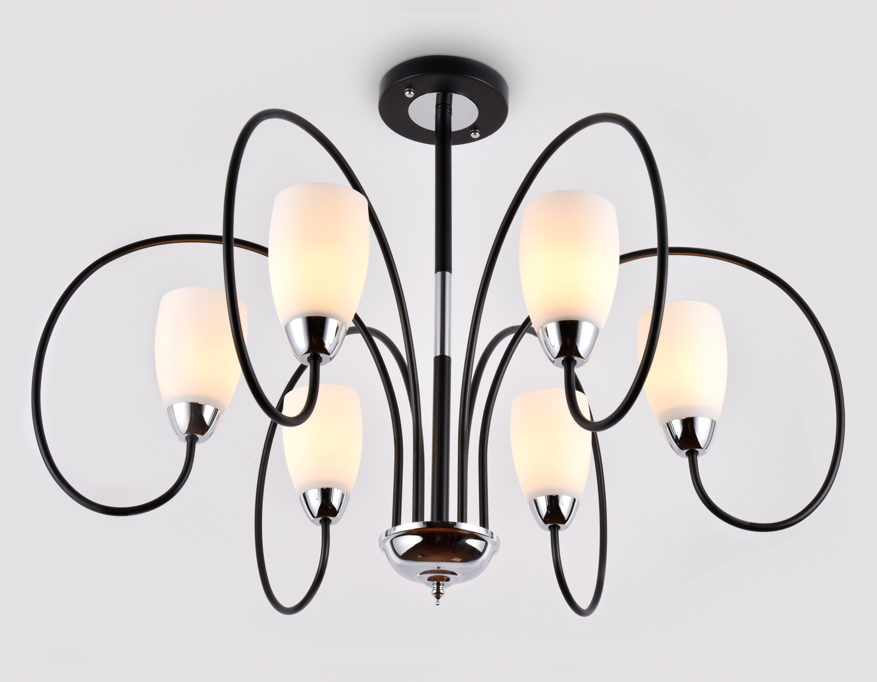 Подвесная люстра Ambrella TR3126 черный/хром E27 max 40W D850*600