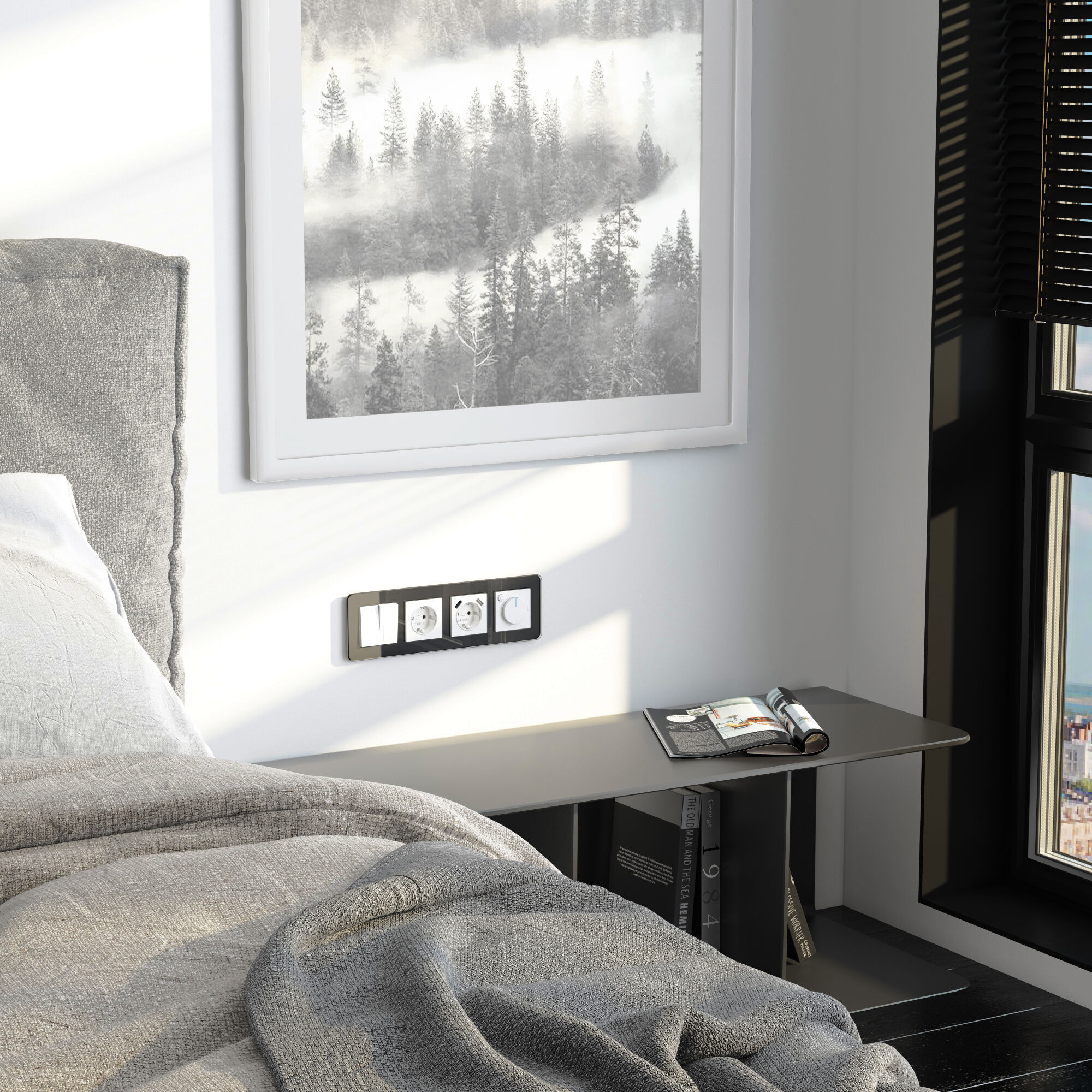 Рамка на 4 поста Werkel Elite (черный, стекло) W0042448