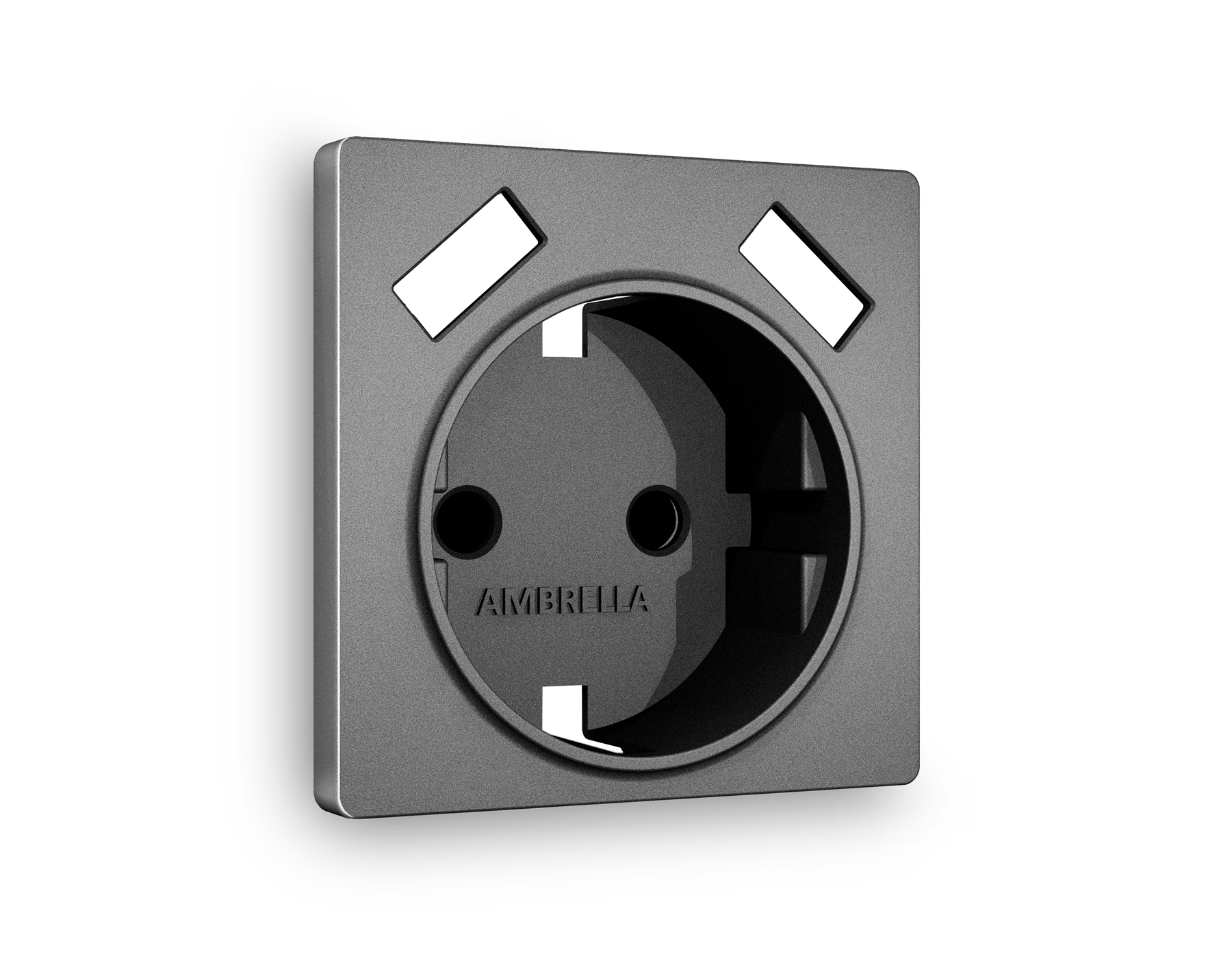 AP6590 Лицевая панель ALFA (Антрацит серый) для электрической розетки с/з со шторками 2USB A+A QUANT