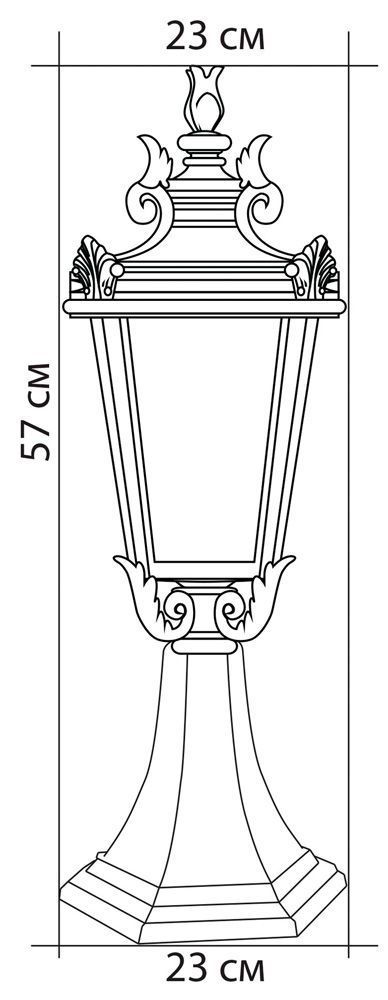Светильник садово-парковый Feron PL4004 круглый на постамент 60W 230V E27, черный
