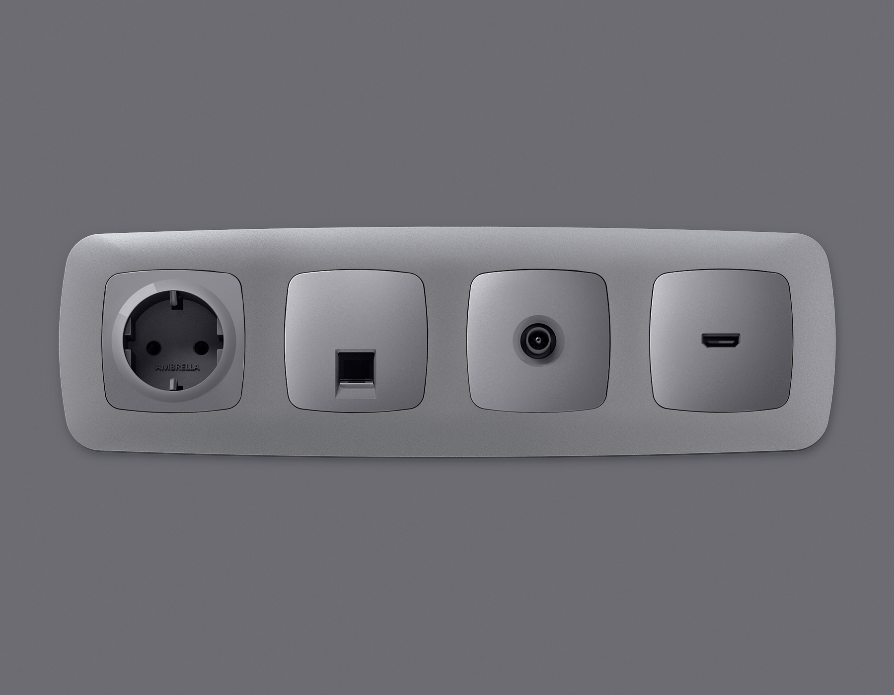 OP5120 Лицевая панель OMEGA (Сталь матовый) для компьютерной/телефонной розетки RJ-45/RJ-11 QUANT