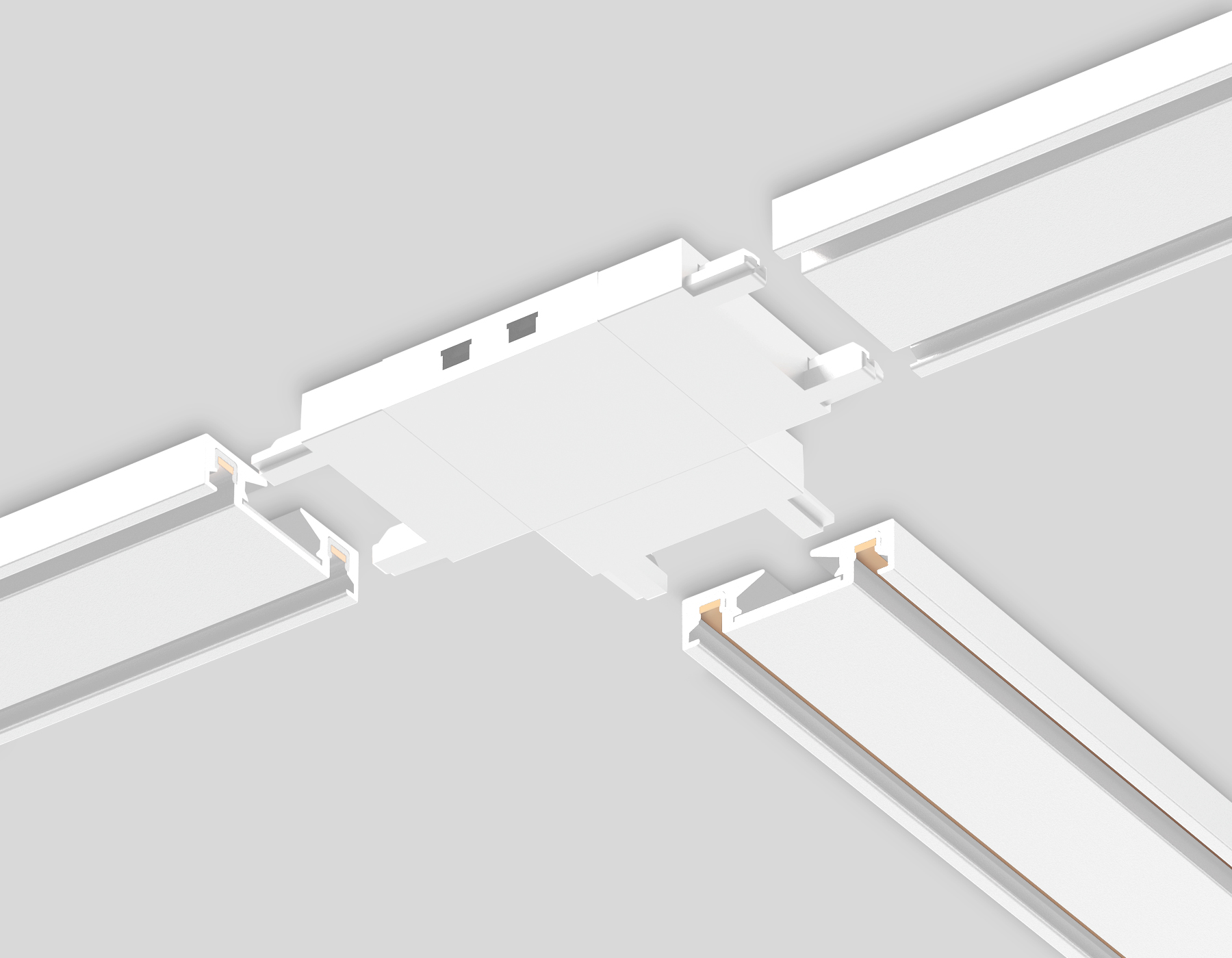Коннектор T-образный для шинопровода Magnetic Ultra Slim Ambrella GV1118 WH белый 46*36*6