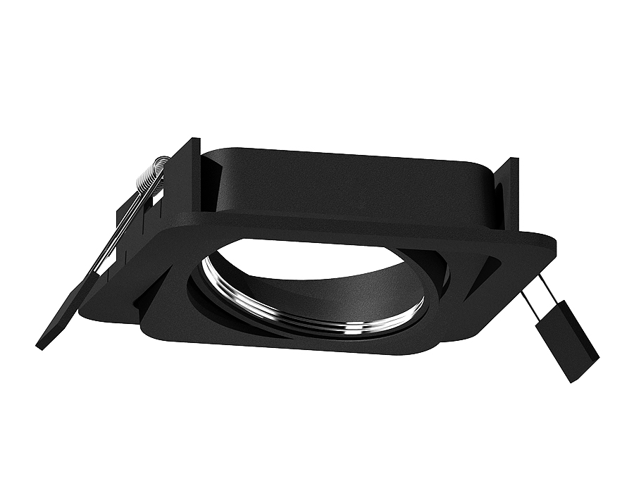 Корпус светильника встраиваемый поворотный Ambrella C7659 SBK черный песок 120*120*H25mm MR16 GU5.3 для насадок D70mm