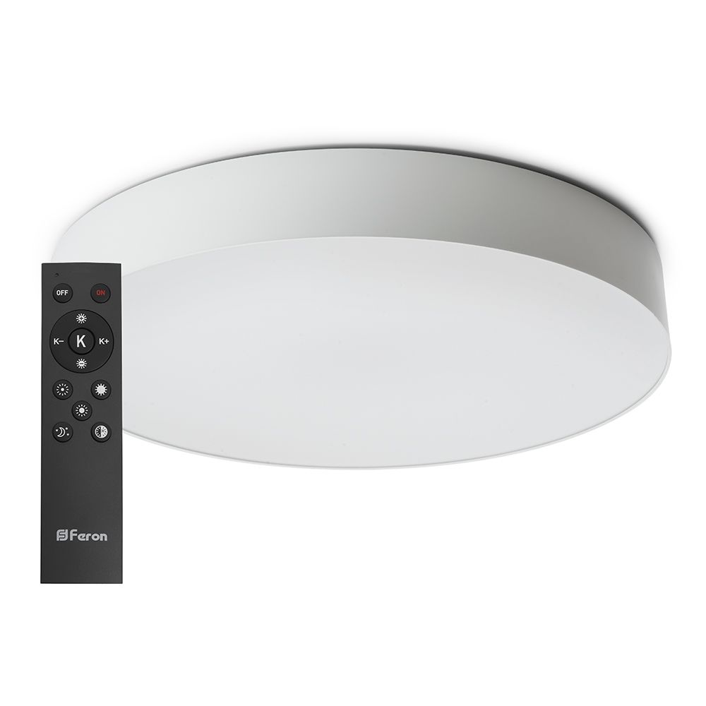 Светодиодный управляемый светильник Feron AL6200 “Simple matte” тарелка 80W 3000К-6500K белый Светодиодный управляемый светильник Feron AL6200 “Simple matte” тарелка 80W 3000К-6500K белый