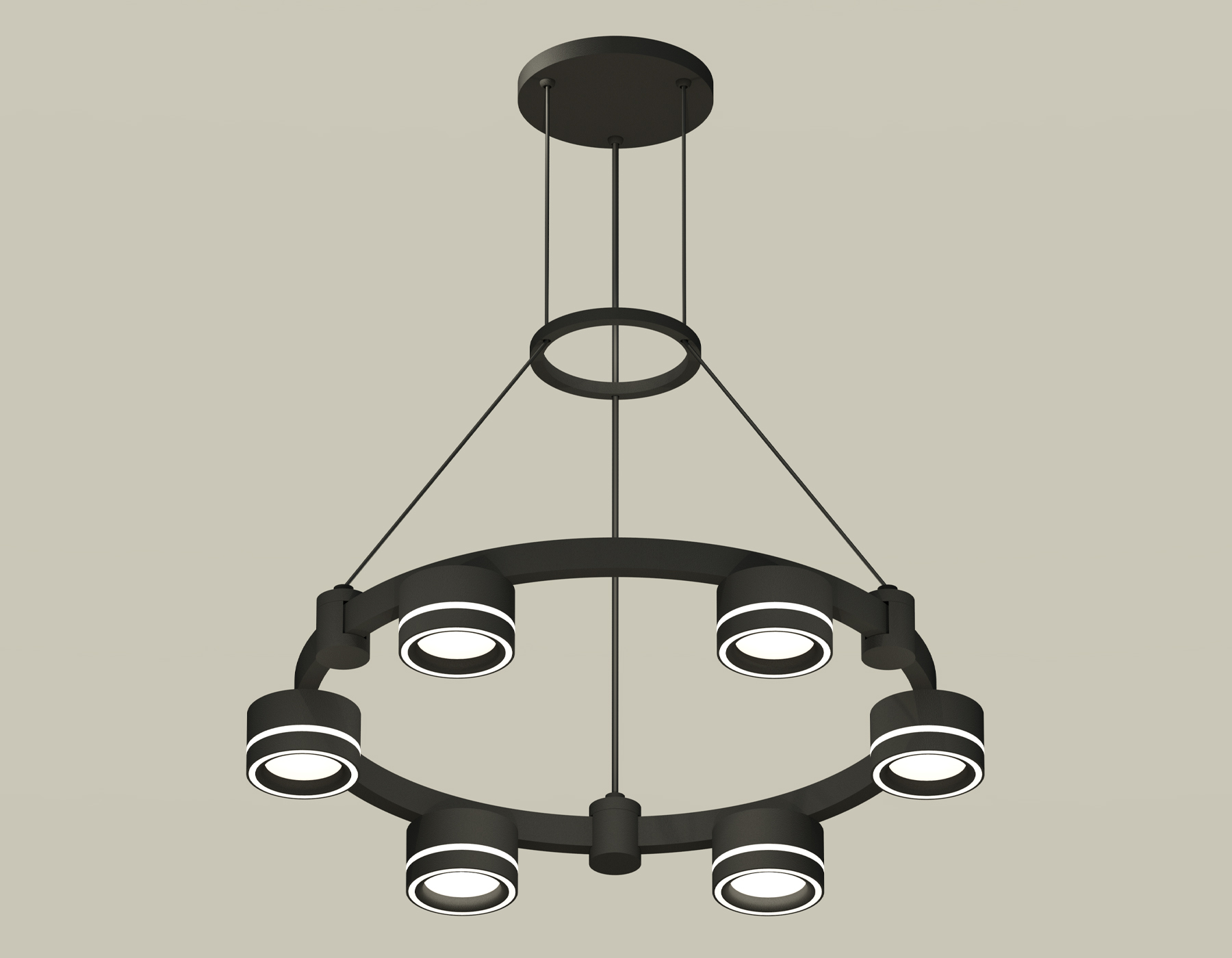 Подвесной светильник Ambrella Techno Ring XR92051201/6 SBK/FR черный песок/белый матовый GX53 (A9205, C9232, N8434)