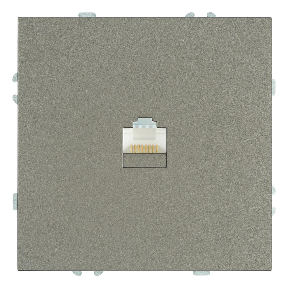 Розетка компьютерная 1-местная RJ-45 (механизм), STEKKER, серия Эмили, RST00-5117-09, антрацит, soft touch