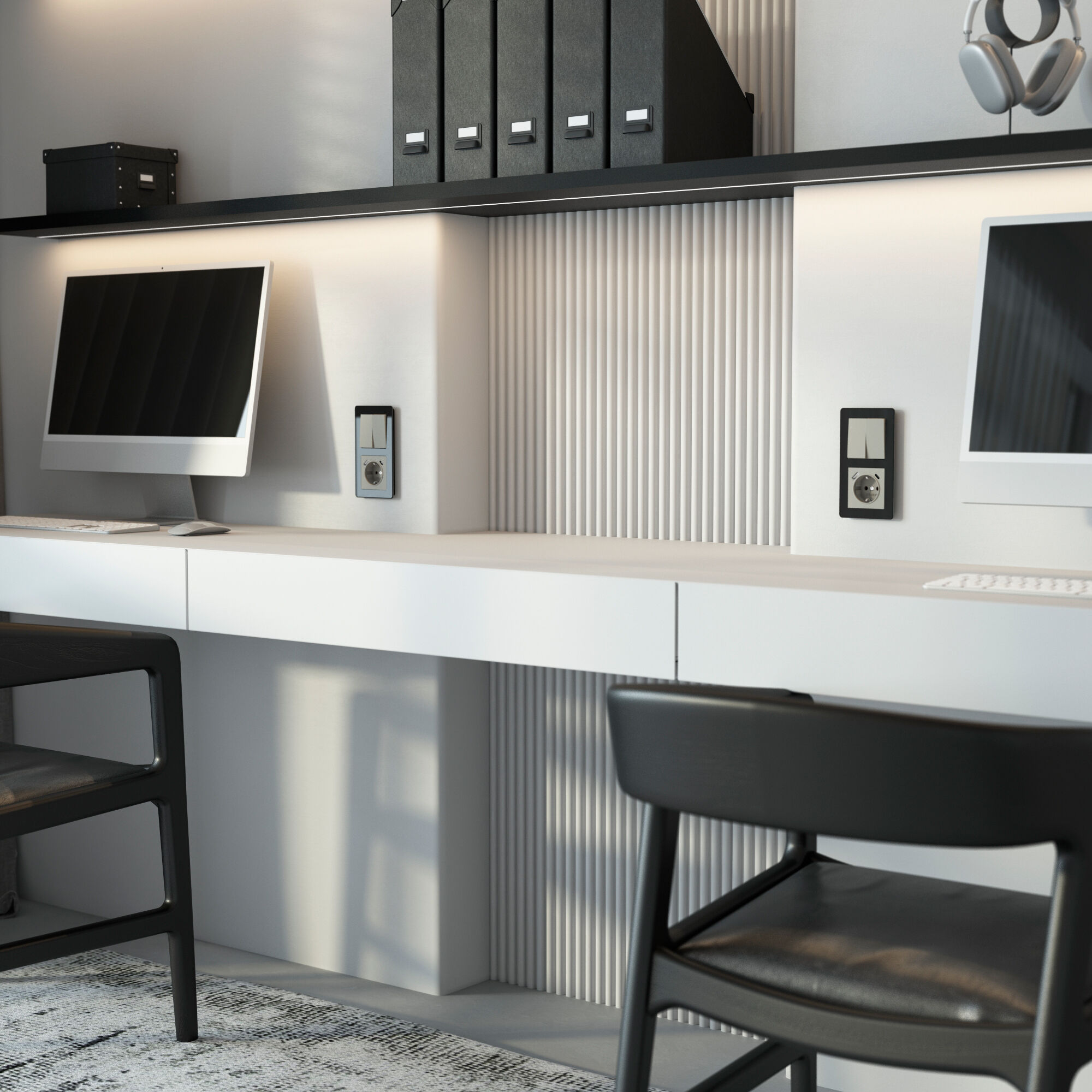 W1271704/ Розетка с заземлением, шторками и USB тип A+C (дымчатый) W1271704