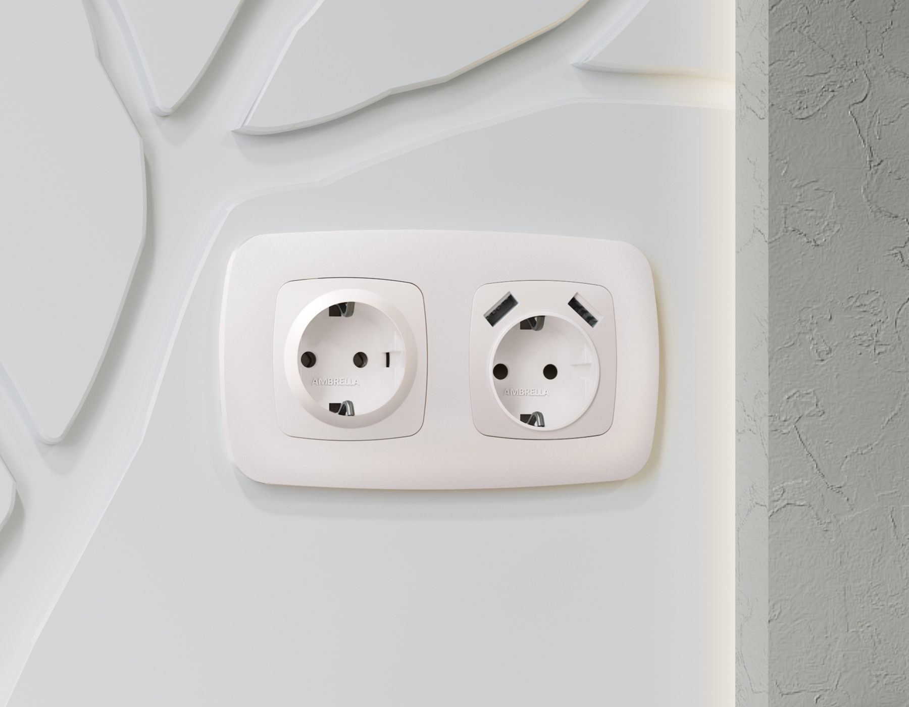 OP2060 Лицевая панель OMEGA (Жемчуг) для электрической розетки с/з QUANT