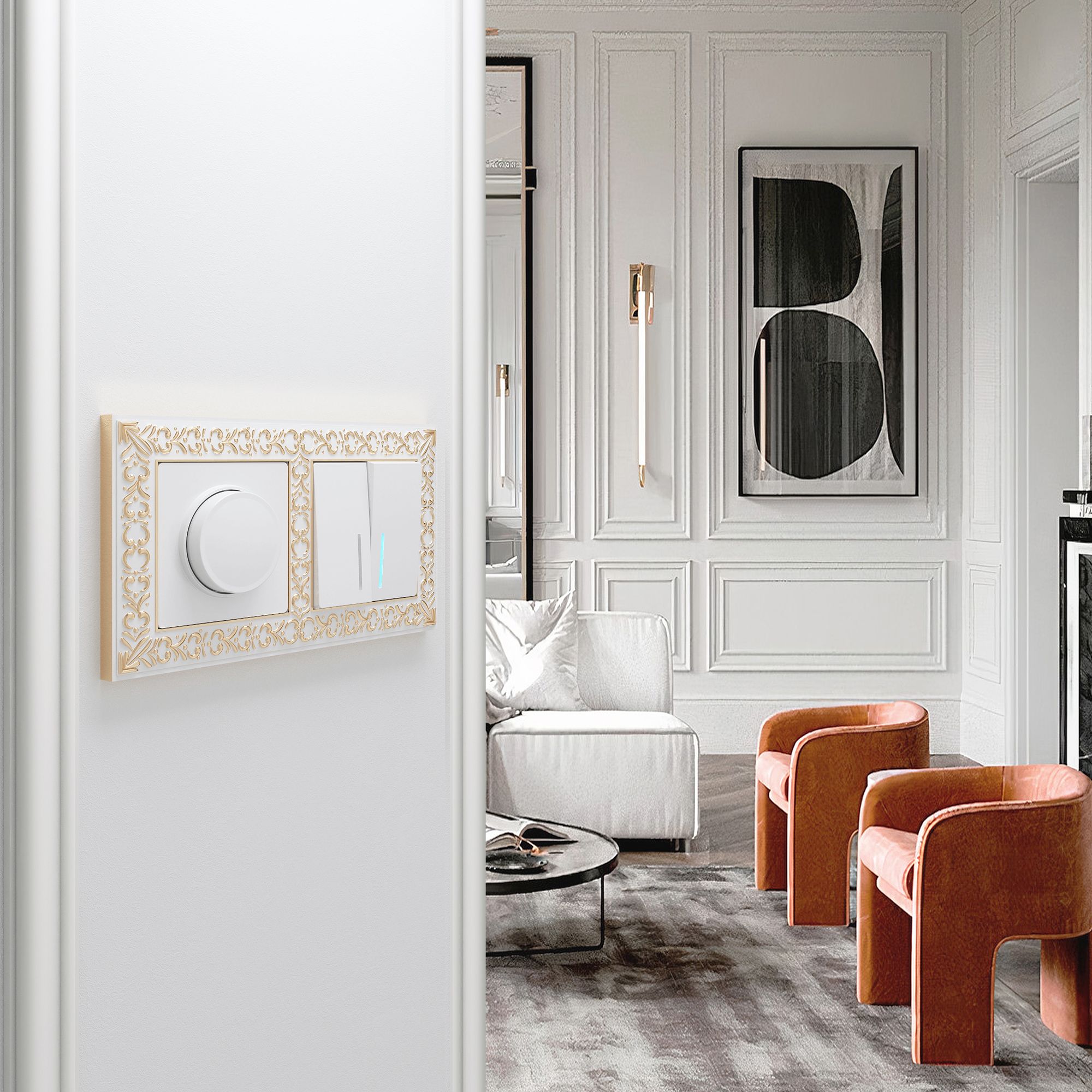 Рамка WERKEL Antik на 2 поста (белое золото) WL07-Frame-02 / W0021523 / a036749