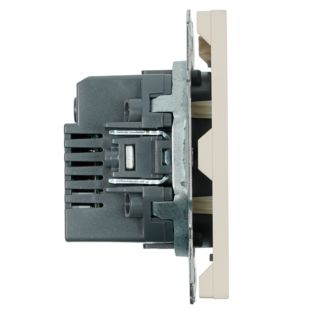 Розетка 2-местная USB + Type C (механизм), STEKKER, 250В, 20W, серия Эмили, RST10-5115-08, кашемир, soft touch