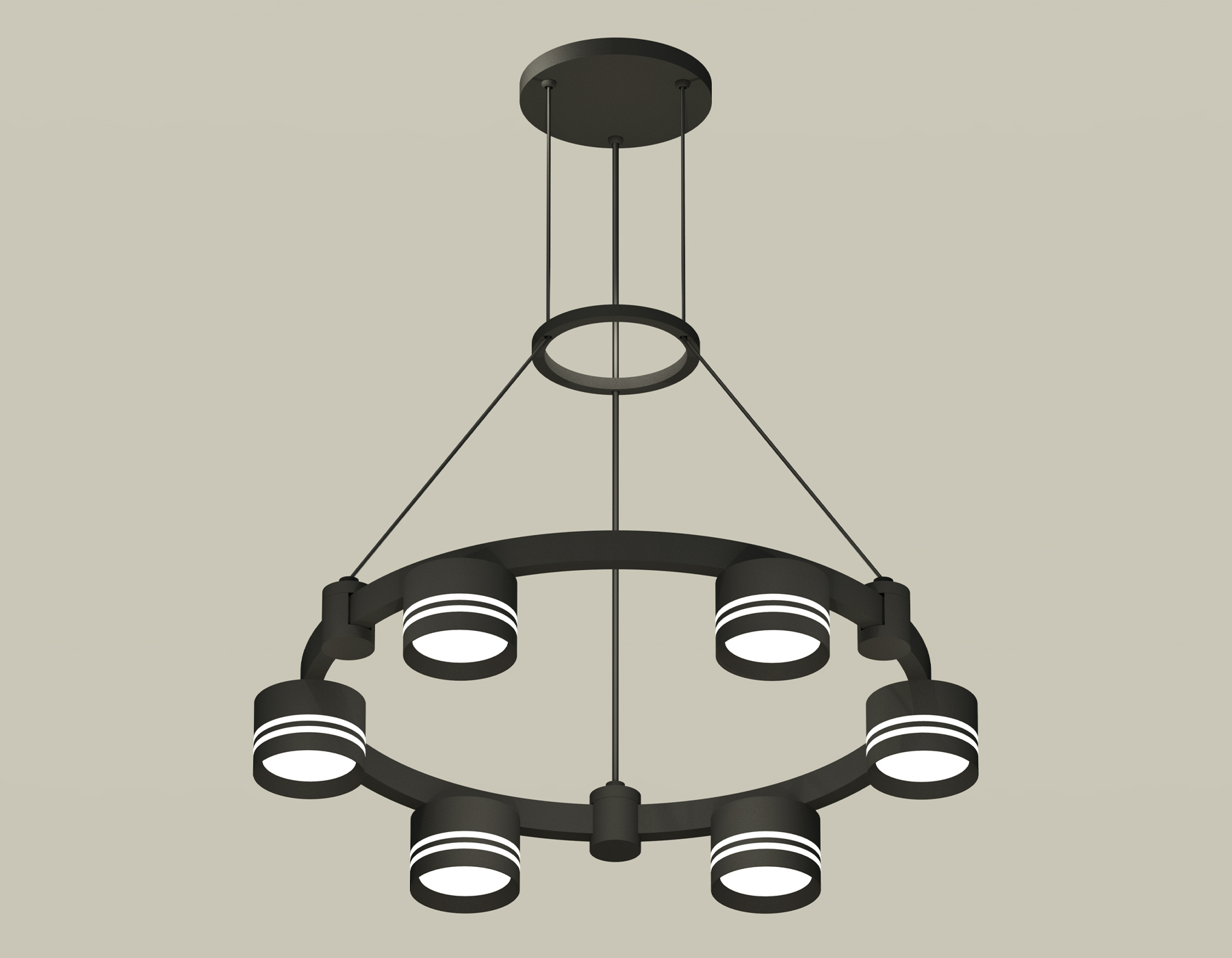 Подвесной светильник Ambrella Techno Ring XR92051203/6 SBK/FR черный песок/белый матовый GX53 (A9205, C9232, N8478)