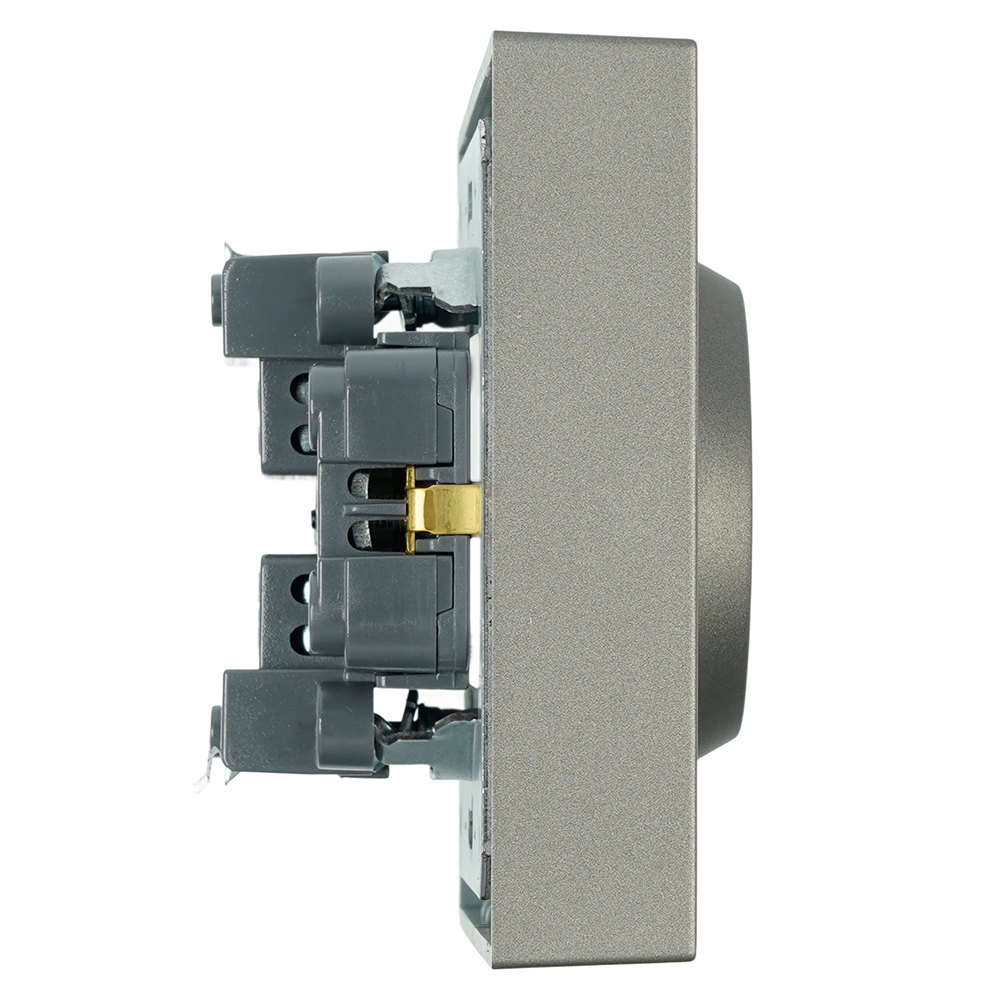 Розетка 2-местная с защитной шторкой, STEKKER, с/з, 250В, 16А, серия Эмили, RST16-5114-09, антрацит, soft touch