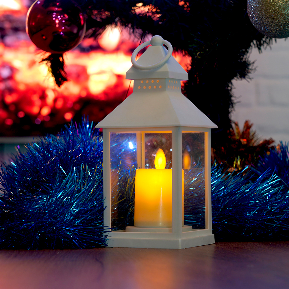 Световая фигура Свеча "Волшебный фонарь" 1LED 2700K, батарейки 3*ААА, 22см, белый, LT133 Световая фигура Свеча "Волшебный фонарь" 1LED 2700K, батарейки 3*ААА, 22см, белый, LT133