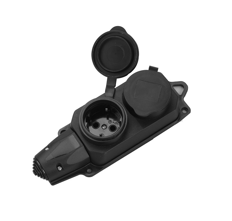 Розеточная колодка GENERAL GSB-16-2-G-IP44, 16А, 2 места, IP44