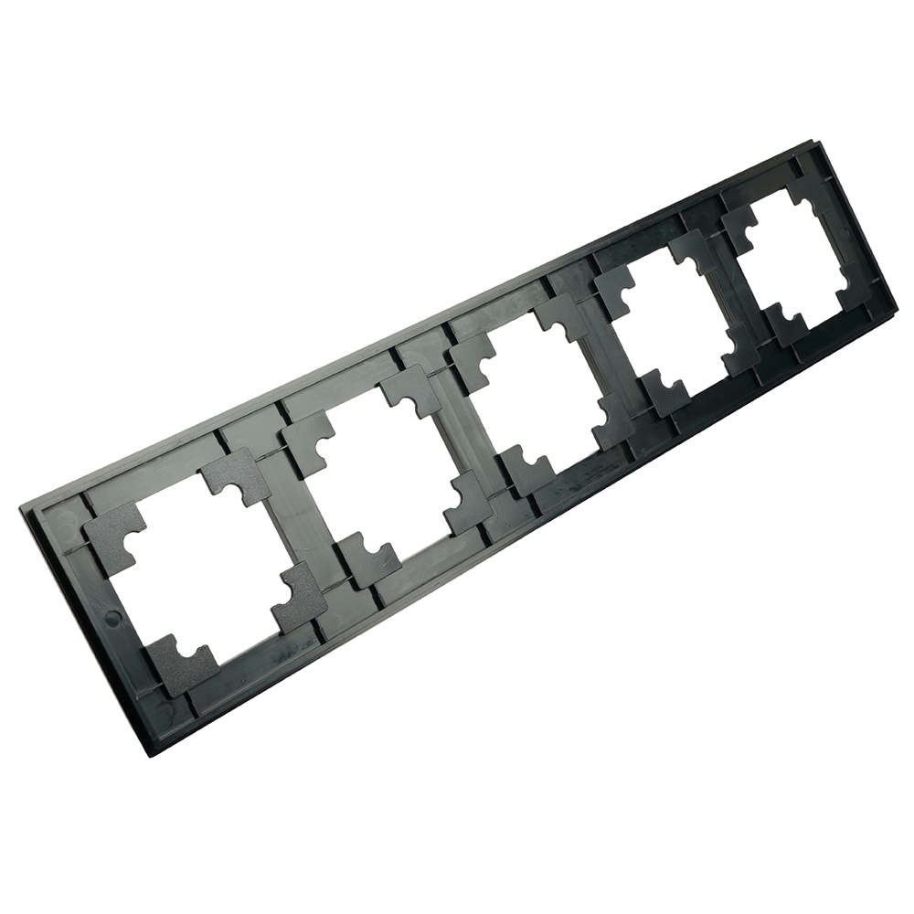 Рамка 5-местная, металл, STEKKER, MFR00-7005-05, серия Катрин, черный