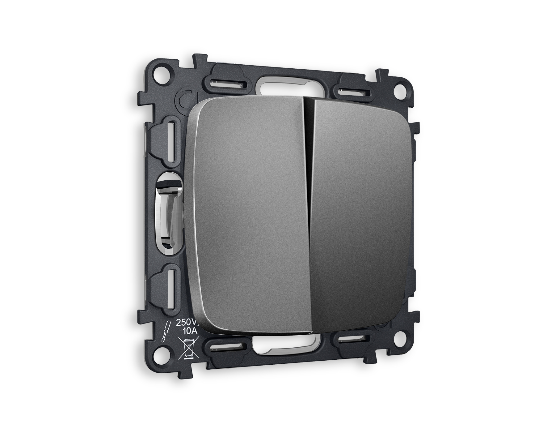 MO653010 Комплект механизма 2-кл выключателя OMEGA Антрацит серый QUANT (OP6530, VM115)