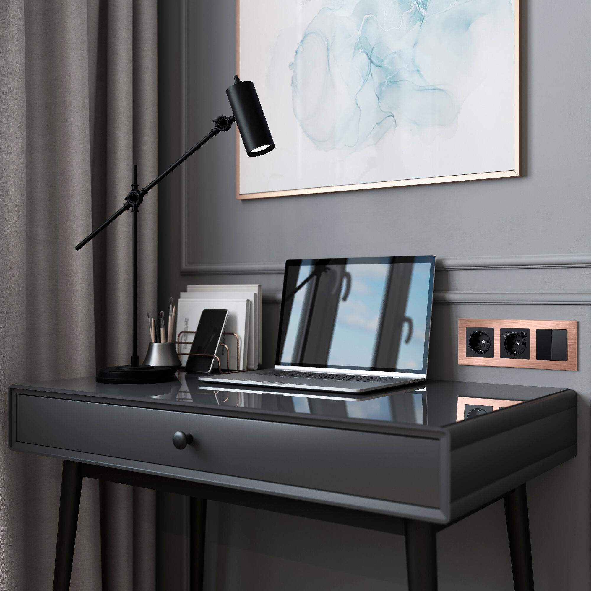 Рамка на 3 поста Werkel Aluminium  (бронза) W0031712