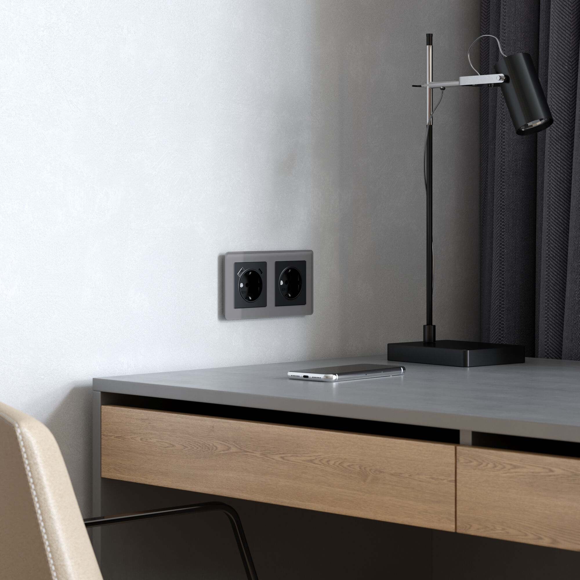 Рамка на 2 поста Acrylic Werkel (графит) W0022704