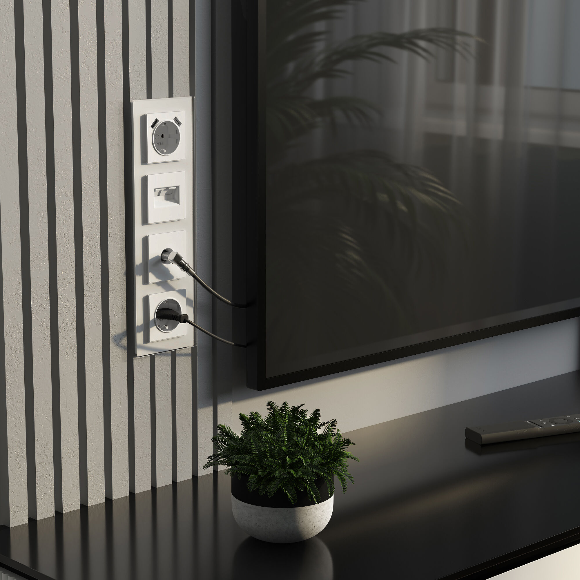 ТВ-розетка оконечная Werkel (белый матовый) W1183061