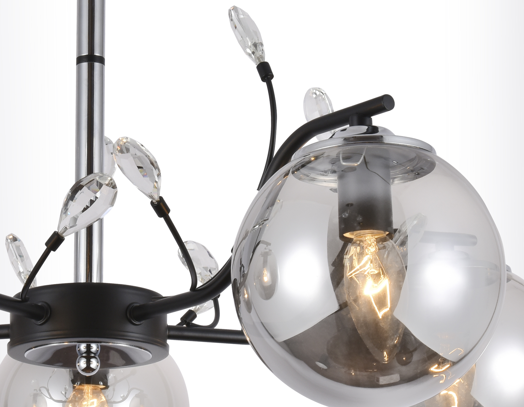 Подвесная люстра Ambrella TR9073 черный/дымчатый E14 max 40W D620*420