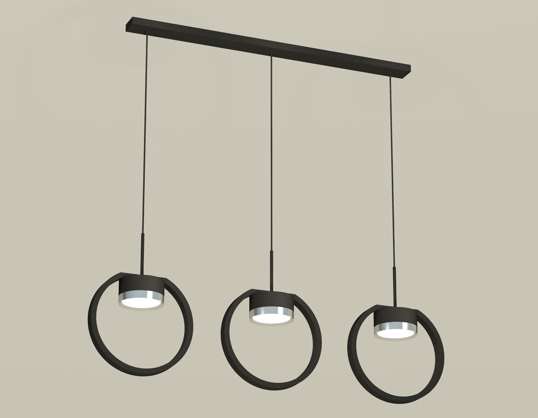 Подвесной светильтник Ambrella XB9107101/3 SBK/PSL черный песок/серебро полированное GX53 (C9107, N8118)