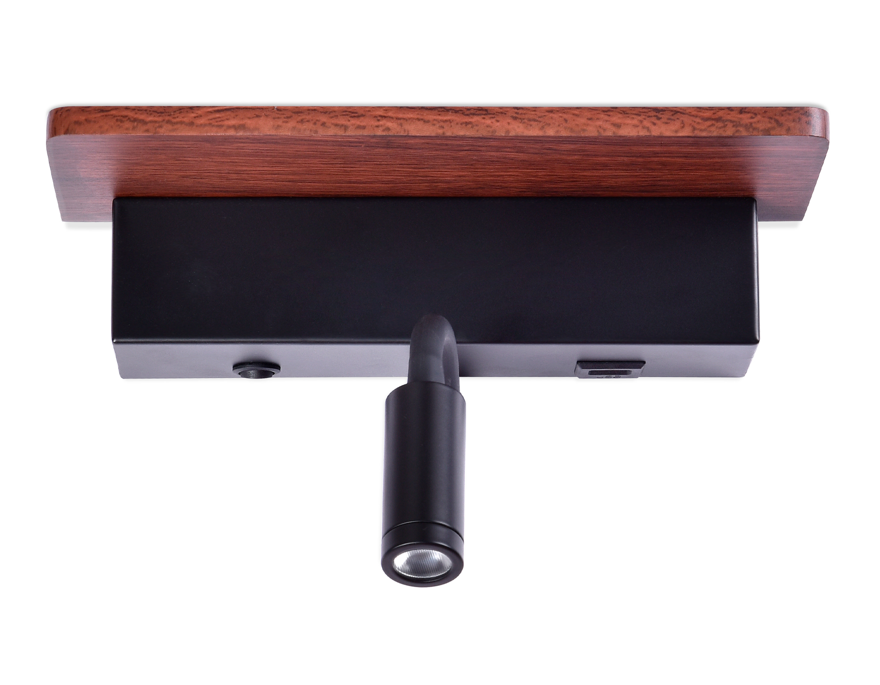 Настенный LED светильник FW291 BK/DW черный/темное дерево LED 4200K+3000K 6W+1W 265*110*130