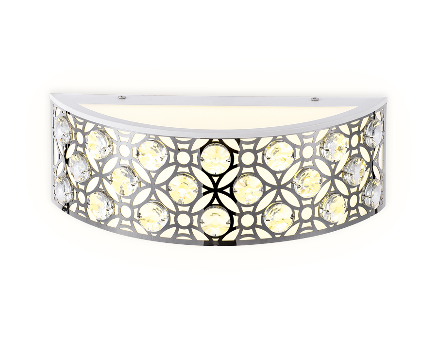 Настенный светодиодный светильник  Ambrella с хрусталем FA9411 WH/CH белый/хром 4200K 12W