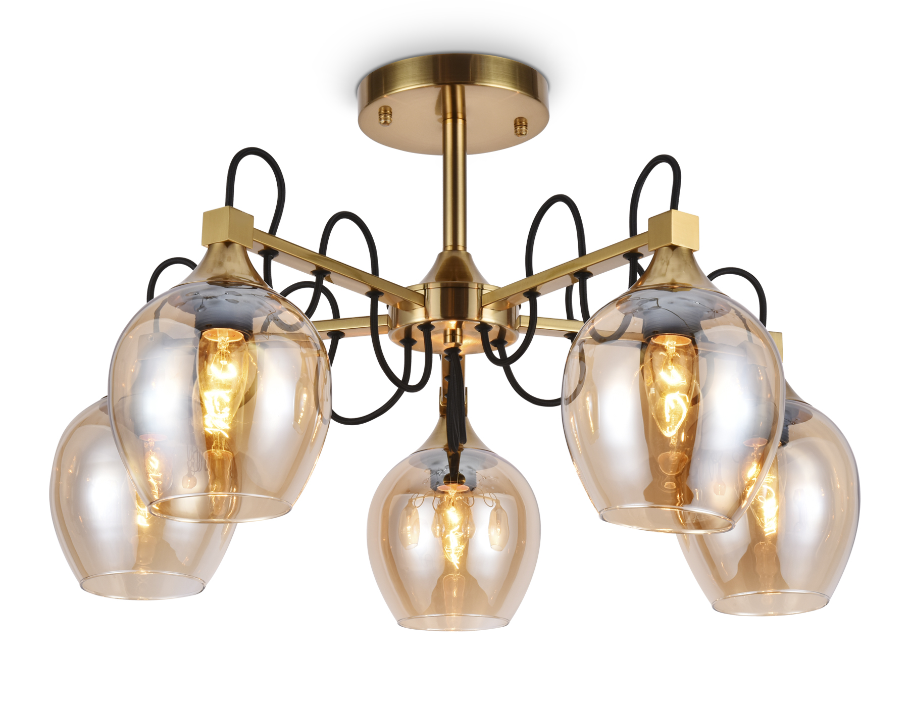 Подвесная люстра Ambrella TR9061бронза/янтарь E27 max 40W D620*380