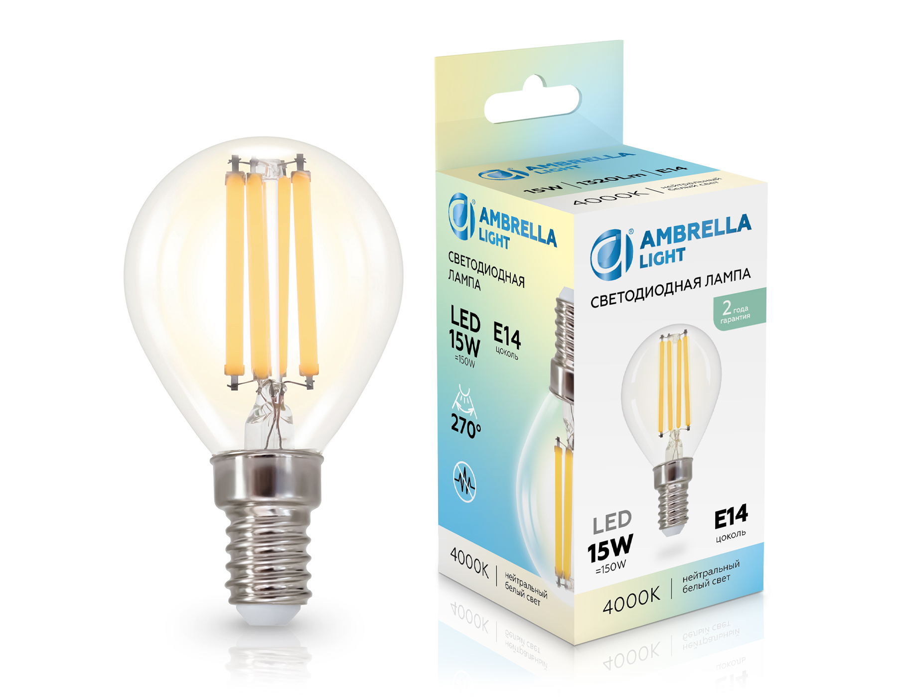 451534 Filament LED P45 15W E14 4000K 220-240V 451534 Filament LED P45 15W E14 4000K 220-240V