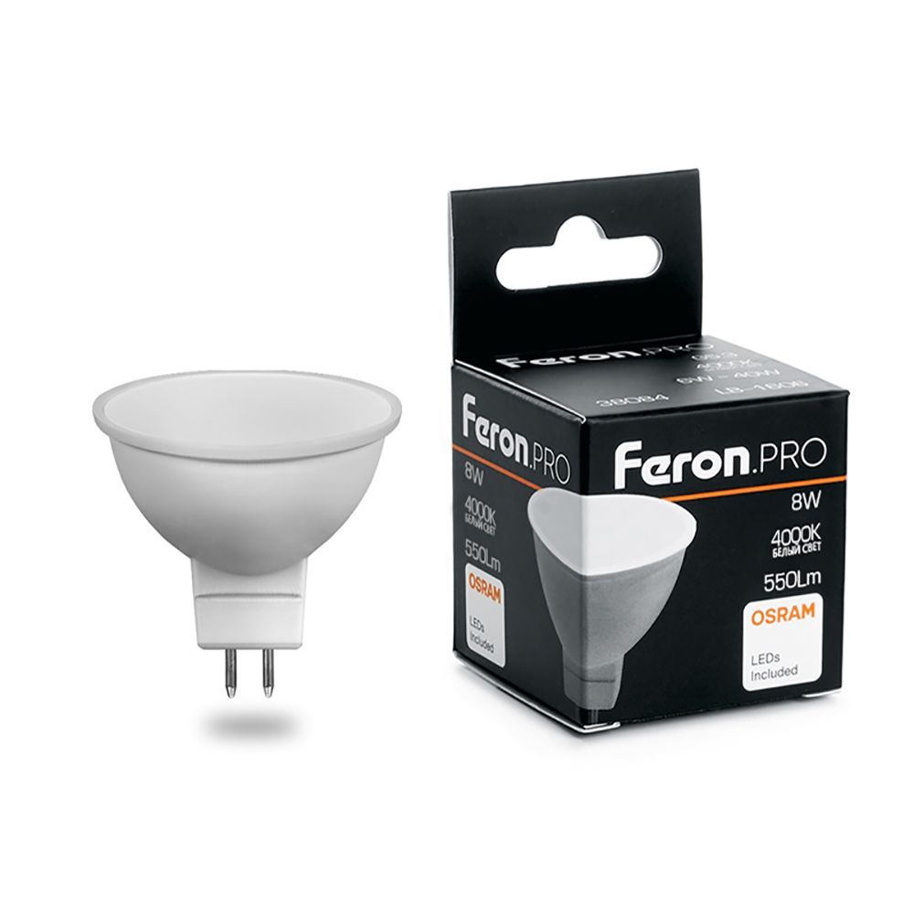Лампа светодиодная Feron.PRO LB-1608 MR16 G5.3 8W 4000K Лампа светодиодная Feron.PRO LB-1608 MR16 G5.3 8W 4000K