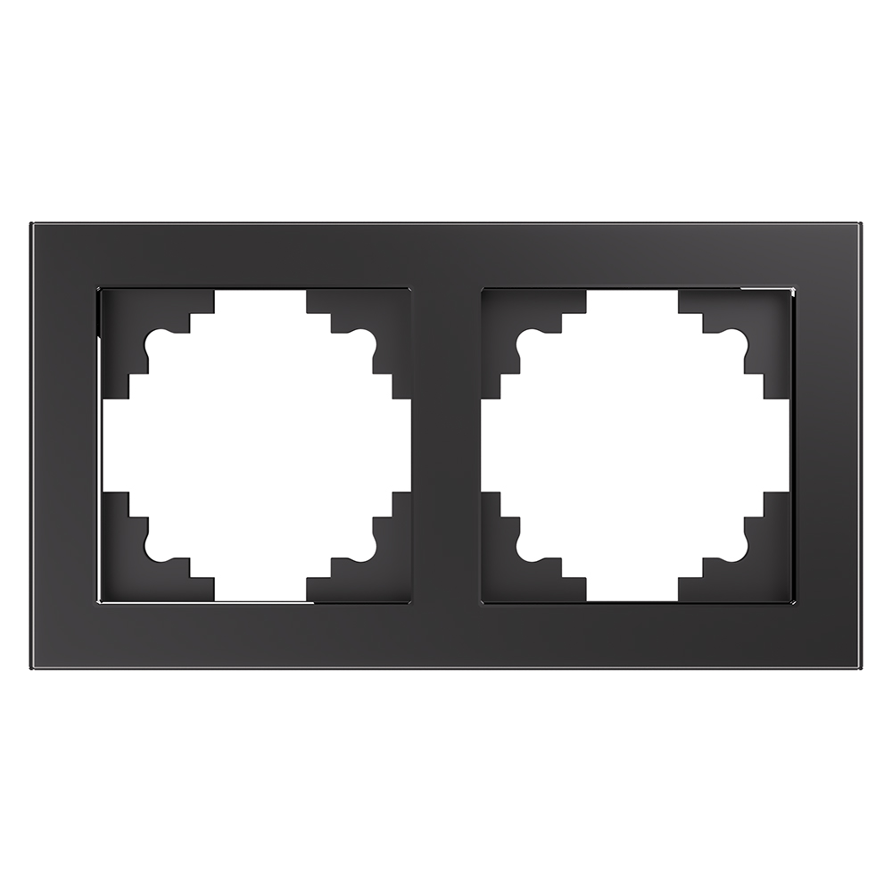 Рамка горизонтальная 2-местная,STEKKER, GFR00-7002-06,  серия Катрин, графит