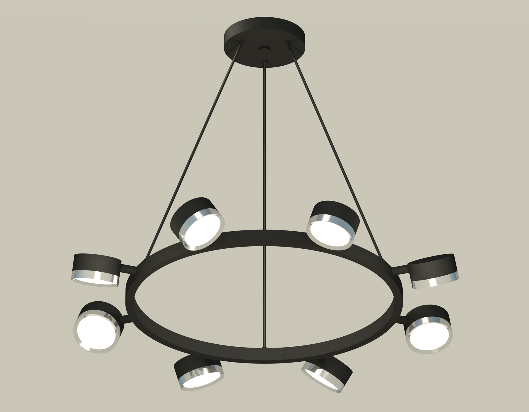 Подвесной светильтник Ambrella XB9198151/8 SBK/PSL черный песок/серебро полированное GX53 (C9198, N8118)