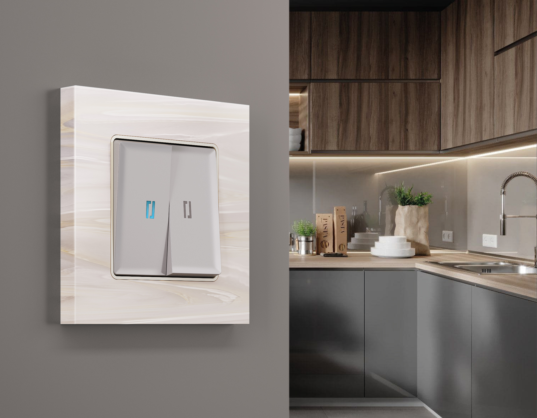 AF930301 Рамка ALFA Grand (Бежевый мрамор) 1-ая