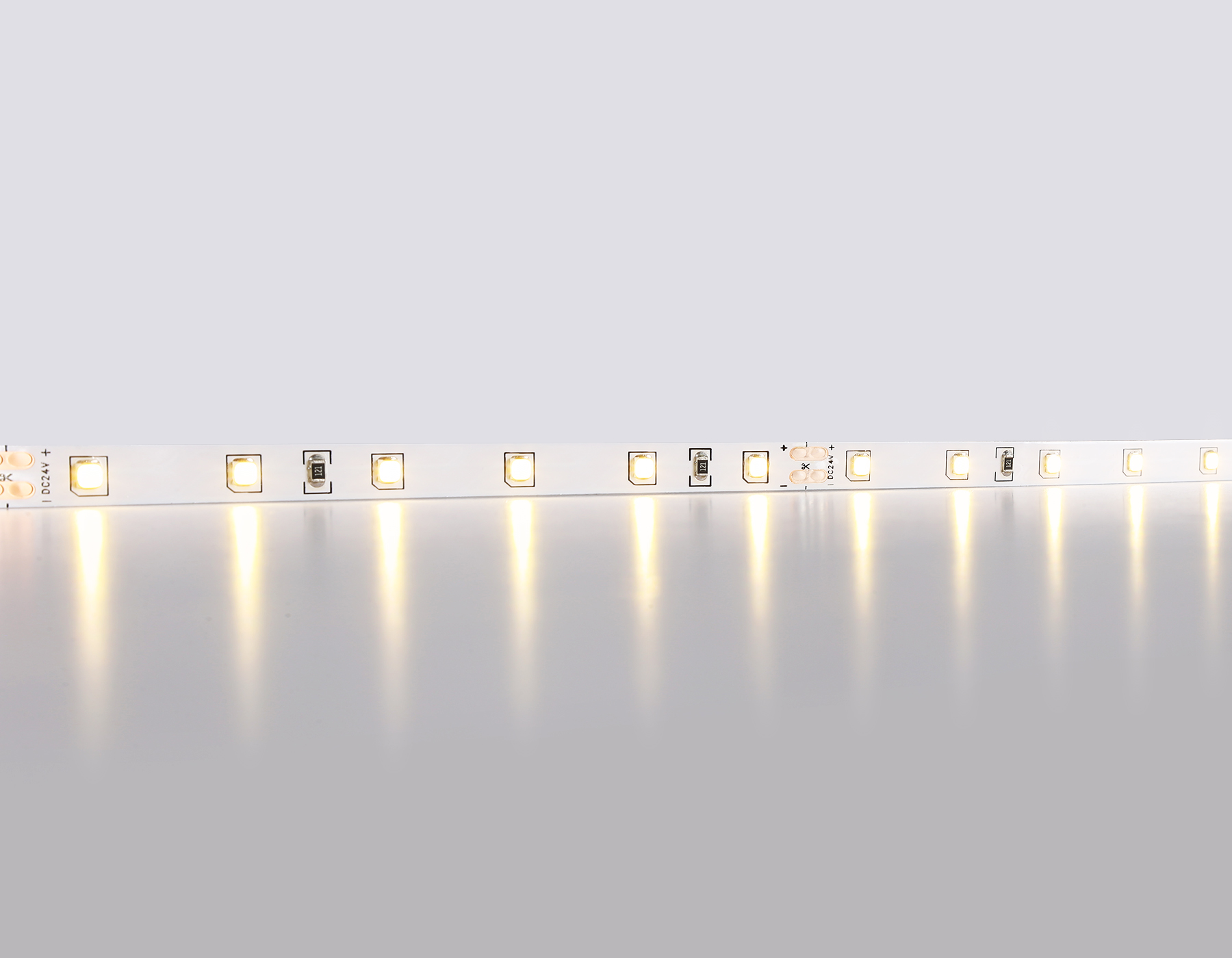 GS3001 2835 60Led/ 6W m/ 24V IP20 3000K/ 5000*8*1.2mm (2 конт.)