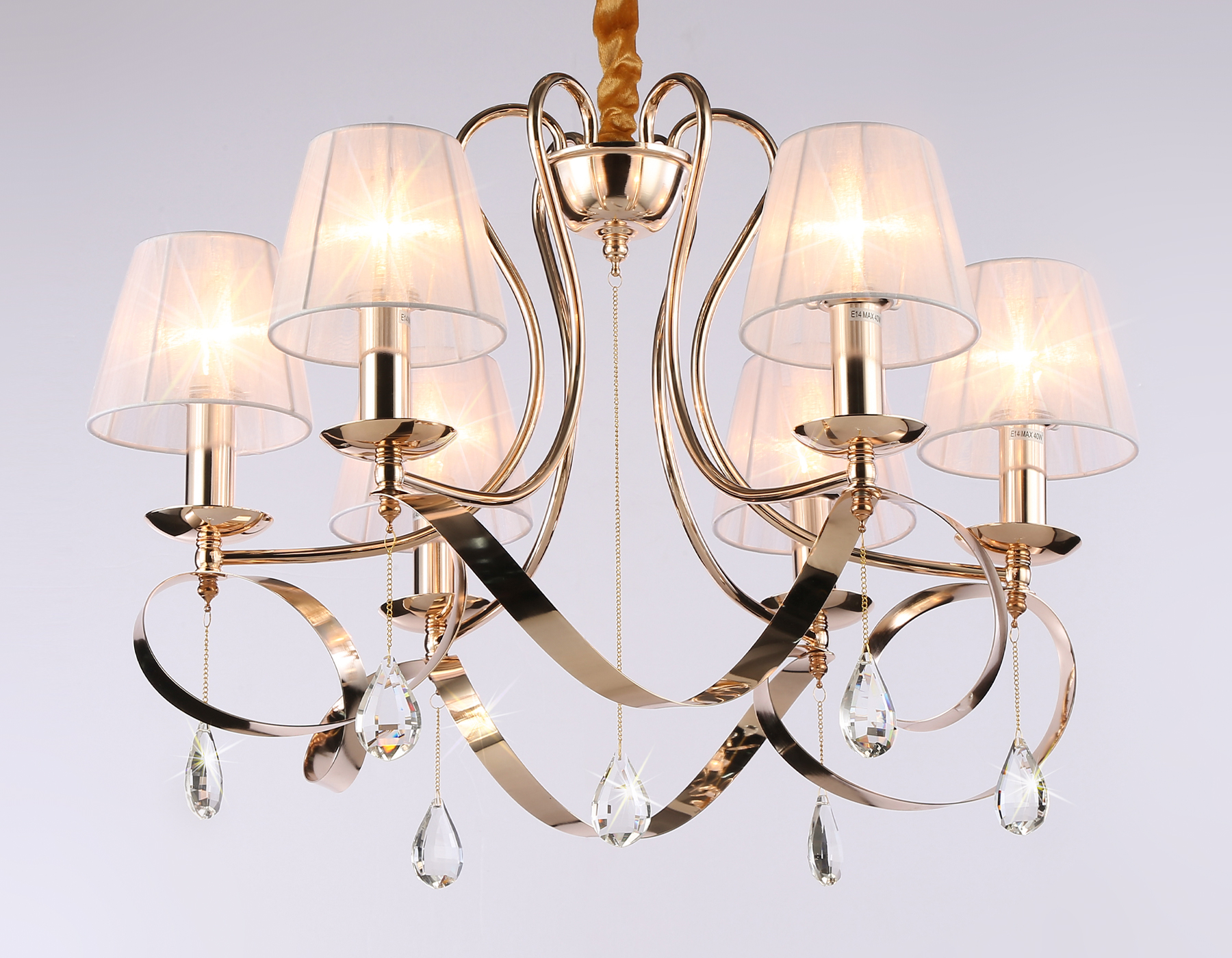 Подвесная люстра TR4546/6 GD/WH золото/белый E14/6 max 40W D660*430