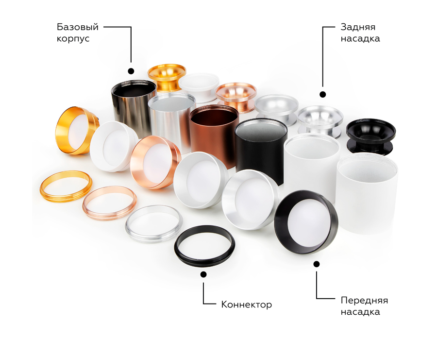 Насадка передняя для корпуса светильника Ambrella N6130 SWH белый песок D60*H25mm Out10mm MR16